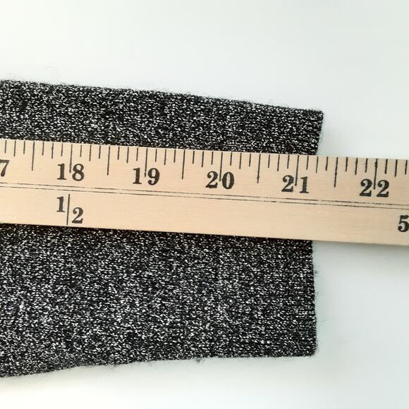 Vintage 1990s Merino Wool Blend Mock Neck Sweater Silver Metallic Quiet Luxury - Picture 11 of 11